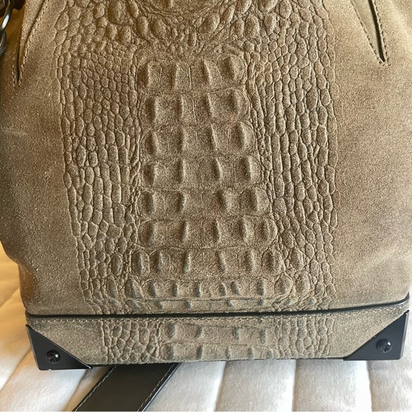 Alexander Wang Emile Suede Satchel Croc Embossed Leather olive green - Picture 11 of 11